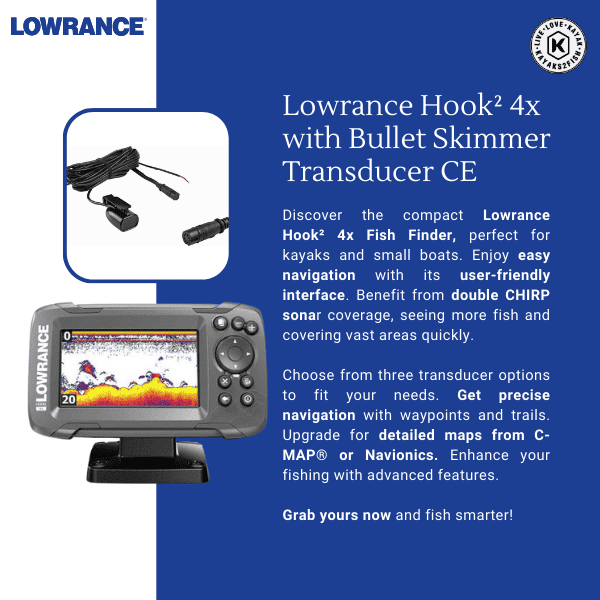 Lowrance Hook² 4x with Bullet Skimmer Transducer CE
