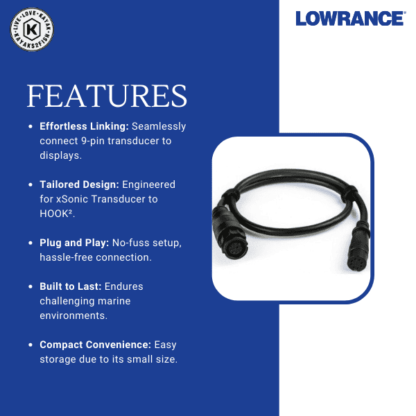 Lowrance xSonic Transducer Adapter to HOOK2 Cruise 74 Kayaks2Fish
