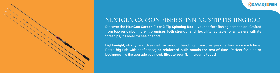 NextGen Carbon Fiber Spinning 3 Tip Fishing Rod