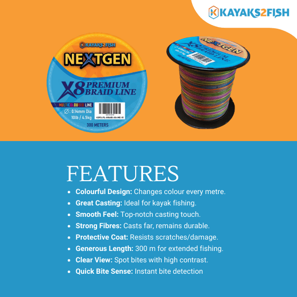 NextGen X8 Premium Braided Line 4.5kg - $20 - Kayaks2Fish