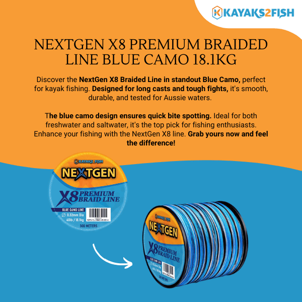 NextGen X8 Premium Braided Line Blue Camo 18.1kg