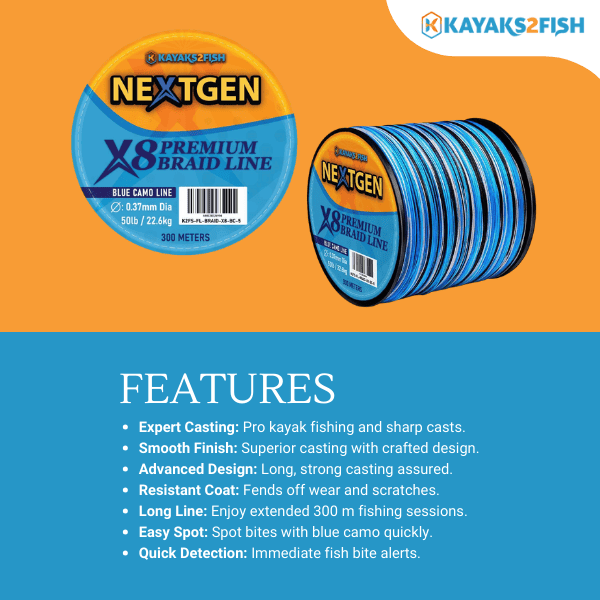 NextGen X8 Premium Braided Line Blue Camo 22.6kg