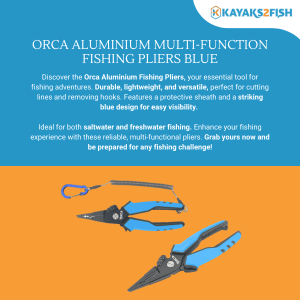 Orca Aluminium Multi-function Fishing Pliers Blue - $45 - Kayaks2Fish