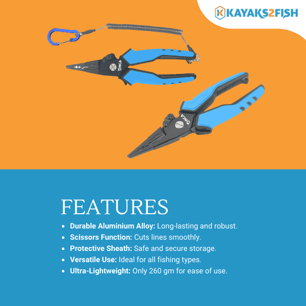 Orca Aluminium Multi-function Fishing Pliers Blue