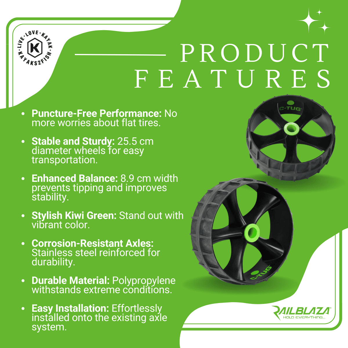 Railblaza C-Tug Replacement Wheels (Pair)