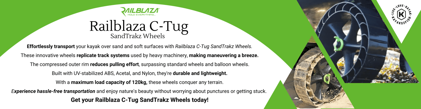 Railblaza C-Tug SandTrakz Wheels (Wheels Only)