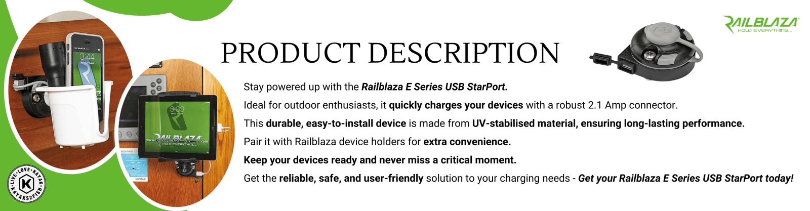 Railblaza E Series USB StarPort