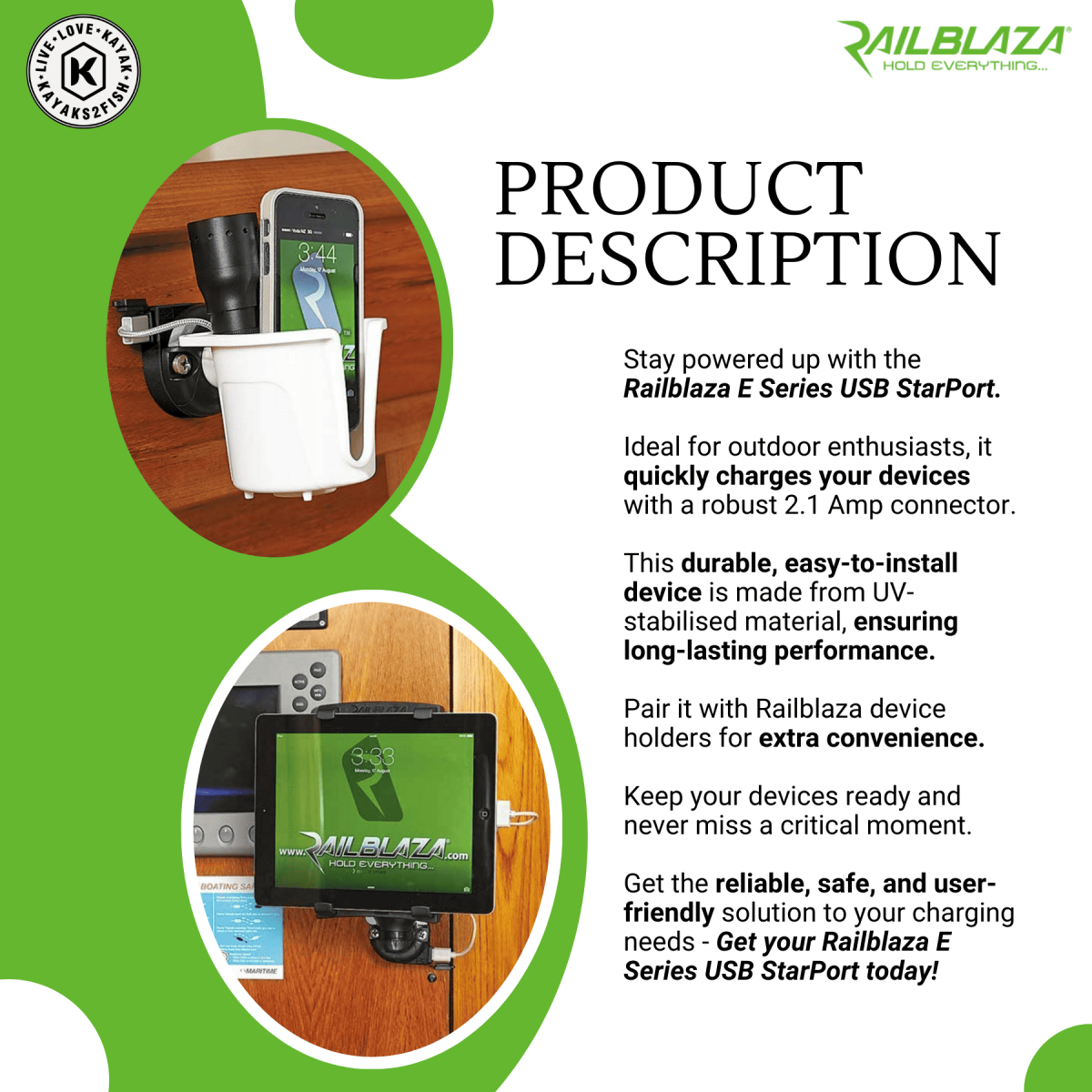 Railblaza E Series USB StarPort