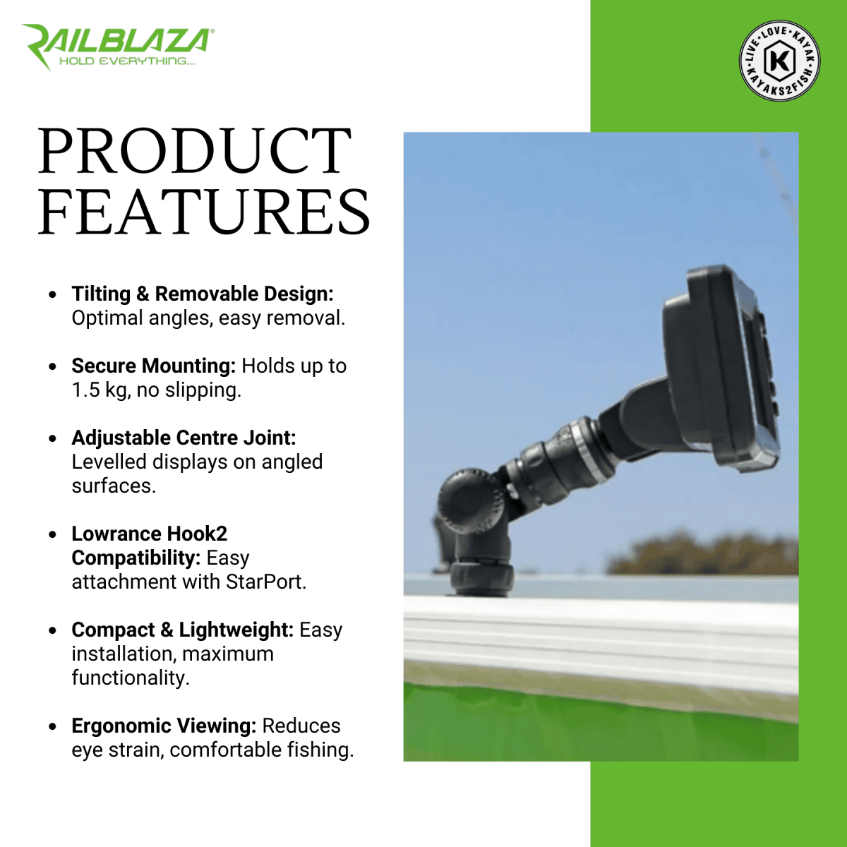 Railblaza Fish Finder Mount R-Lock Hook 2