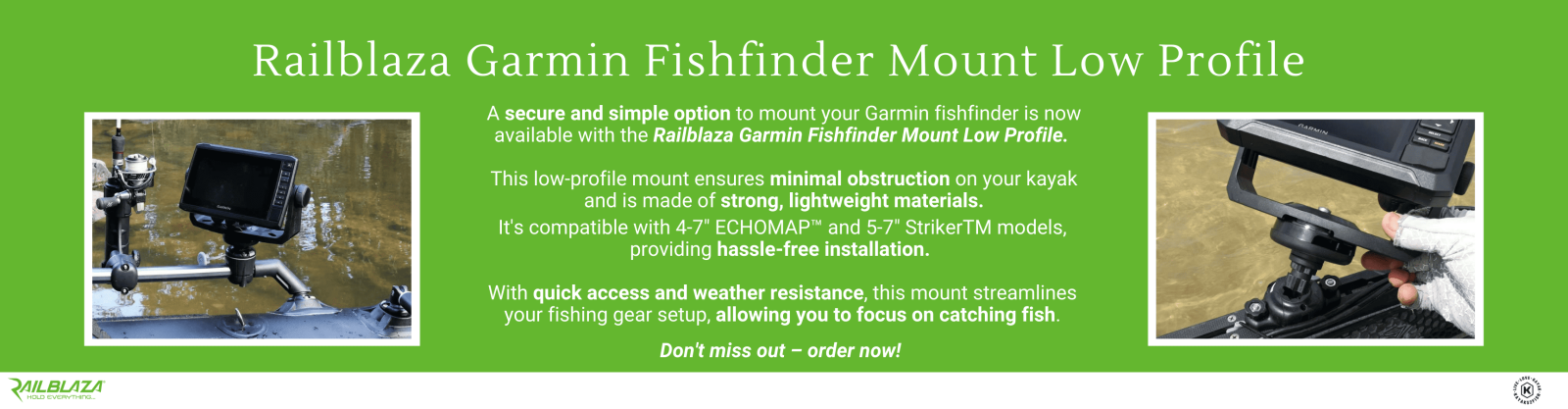 Railblaza Garmin Fishfinder Mount Low Profile