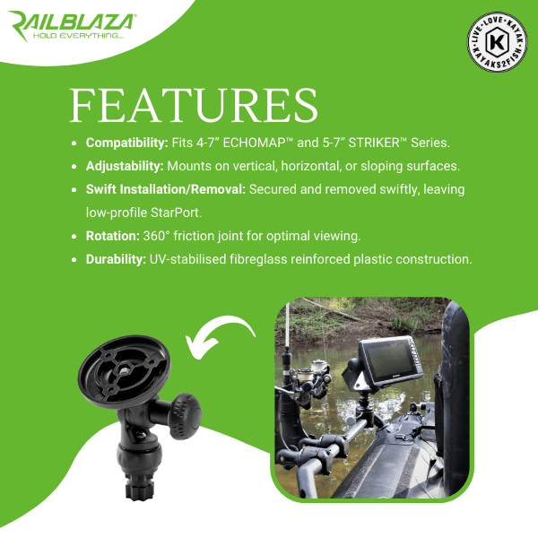 Railblaza Fish Finder Mount R-Lock R - Online Boating Store - Boat Parts