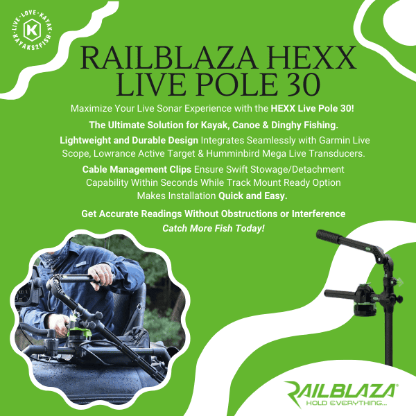 Railblaza HEXX Live Pole 30 Transducer Mount - HWS