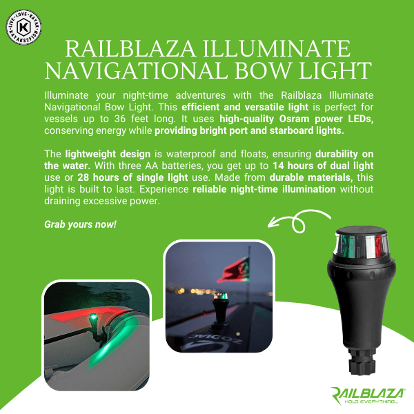 RAILBLAZA Illuminate Navigational Bow Light - Paddlerscove