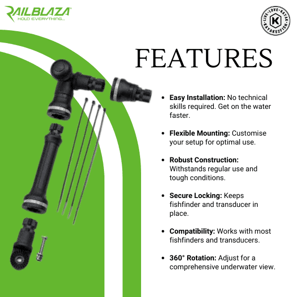 Railblaza Kayak and Canoe Fishfinder and Transducer Mounts