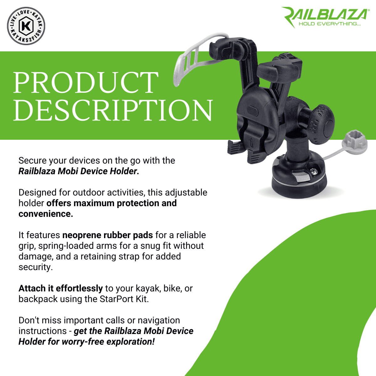 Railblaza Mobi Device Holder with StarPort Kit