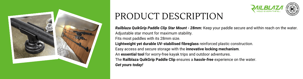 Railblaza QuikGrip Paddle Clip Star Mount 28mm
