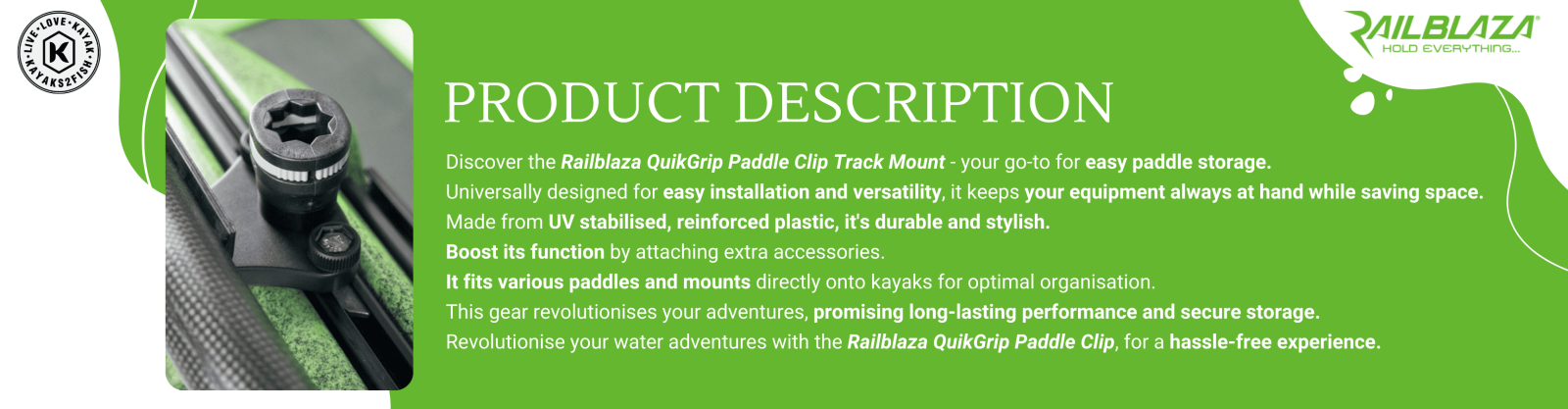 Railblaza QuikGrip Paddle Clip Track Mount