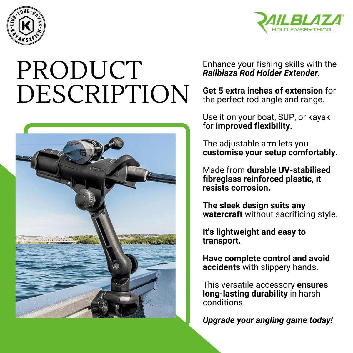 Railblaza Rod Holder Extender - $19 - Kayaks2Fish