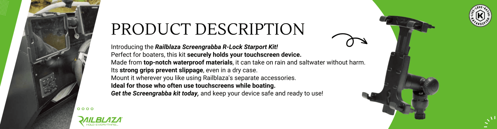Railblaza Screengrabba R-Lock Starport Kit