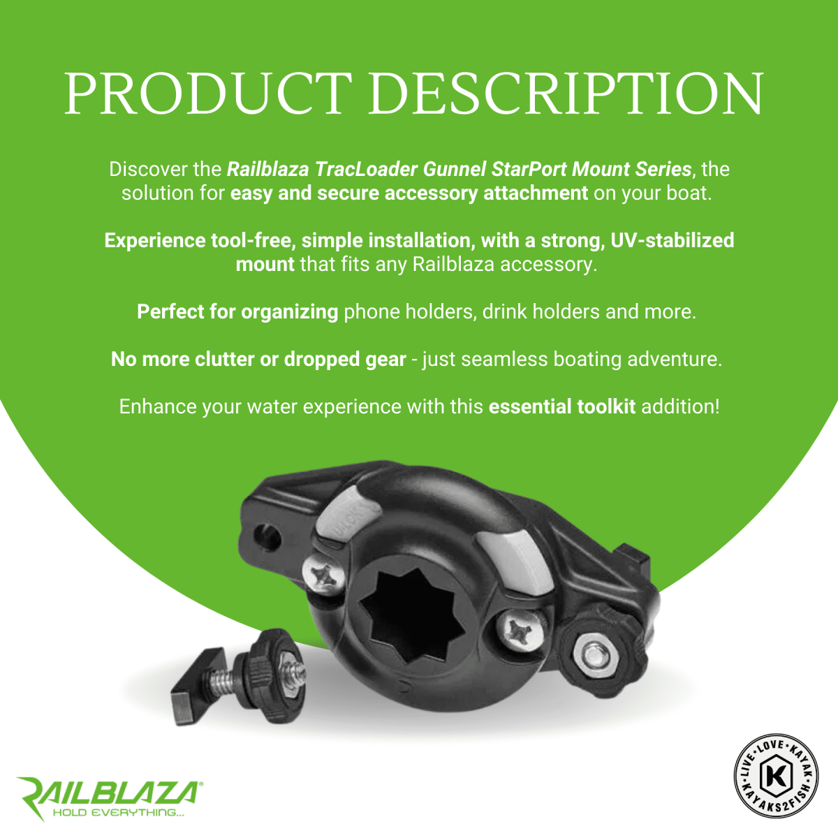 Railblaza TracLoader Gunnel StarPort Mount Series