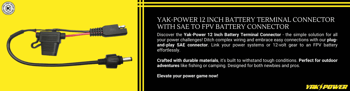 Yak-Power 12In Battery Terminal Connector with SAE to FPV Battery Connector