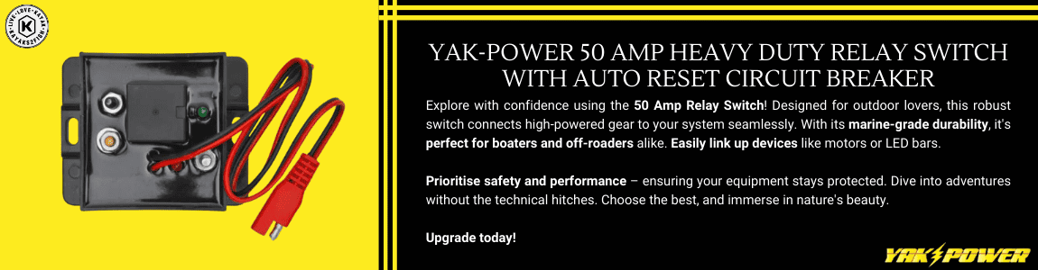 Yak-Power 50 Amp Heavy Duty Relay Switch With Auto Reset Circuit Breaker