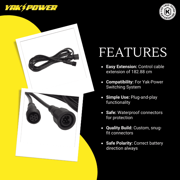 Yak-Power 6ft Control Cable Extension
