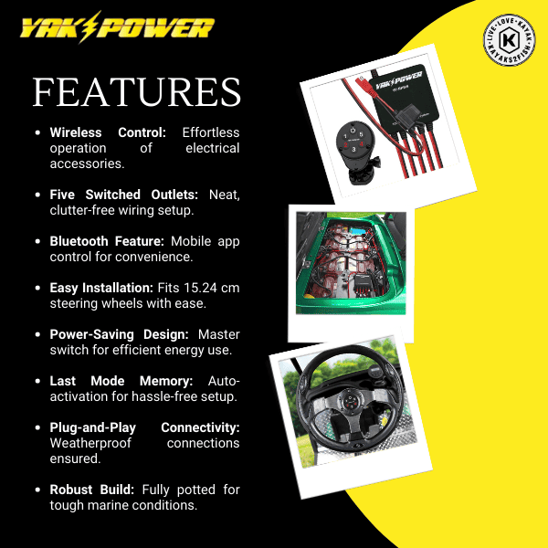 Yak-Power Five Circuit Wireless Digital Switching System with Steering Wheel Control
