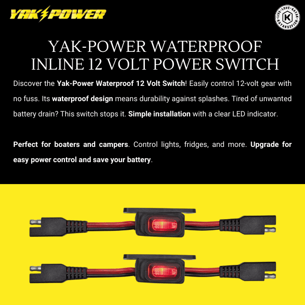 Yak-Power Waterproof Inline 12 Volt Power Switch