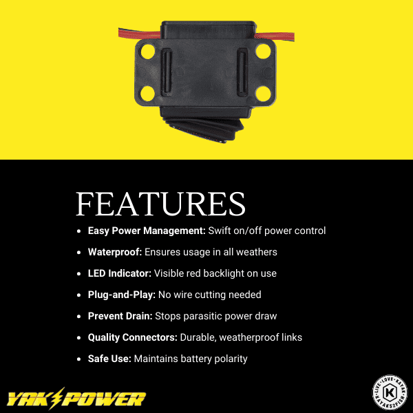 Yak-Power Waterproof Inline 12 Volt Power Switch