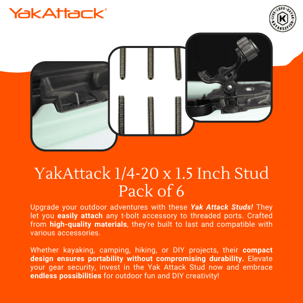 YakAttack 1/4-20 x 1.5 Inch Stud Pack of 6
