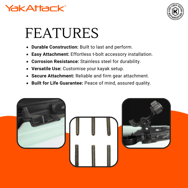 YakAttack 1/4-20 x 1.5 Inch Stud Pack of 6
