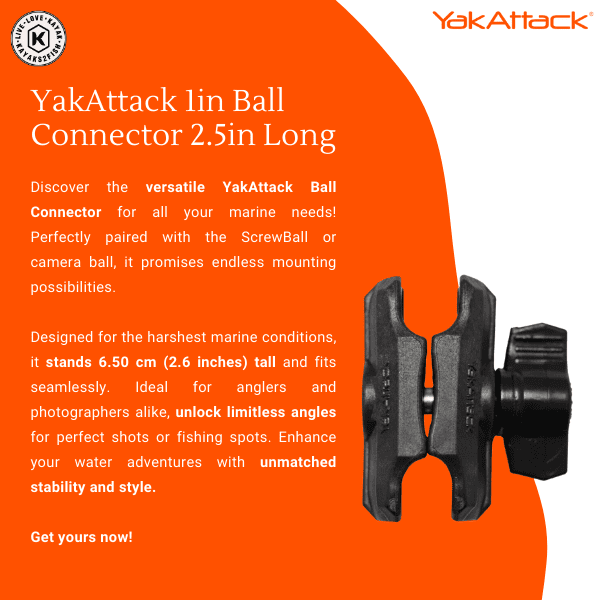 YakAttack 1in Ball Connector 2.5in Long