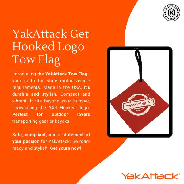 YakAttack Get Hooked Logo Tow Flag