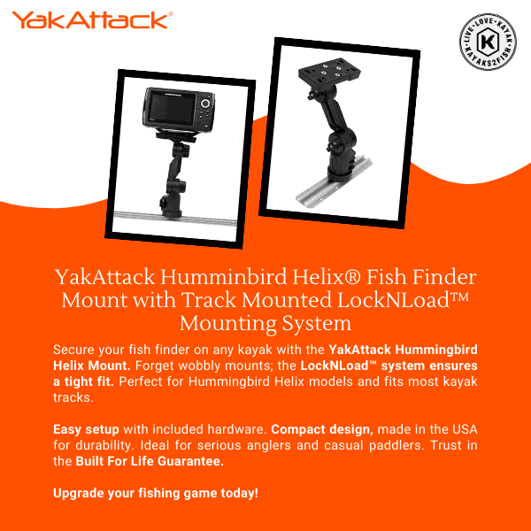 YakAttack Humminbird Helix® Fish Finder Mount with Track Mounted LockNLoad™ Mounting System