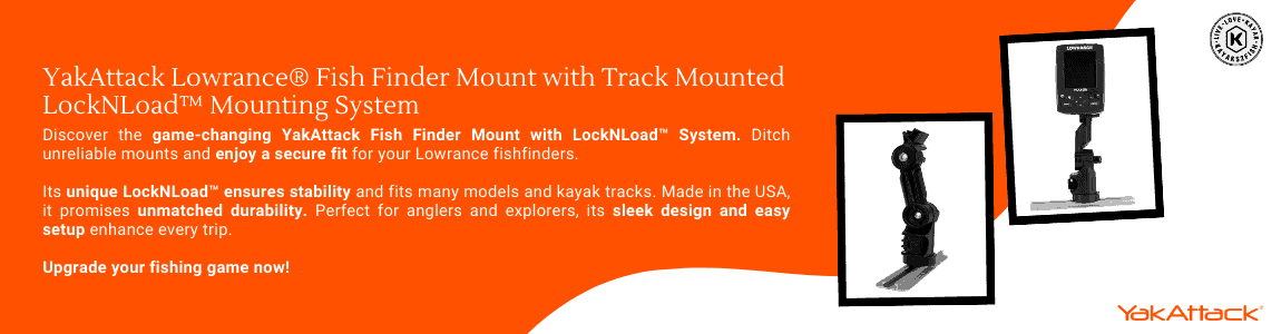 YakAttack Lowrance® Fish Finder Mount with Track Mounted LockNLoad™ Mounting System