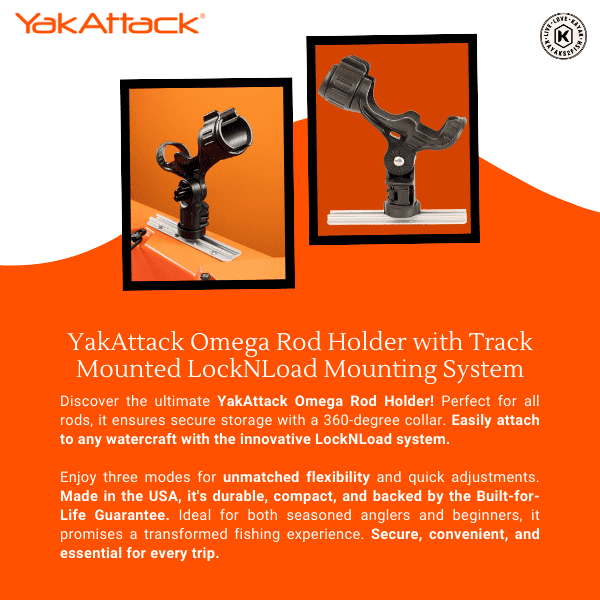 YakAttack Omega Rod Holder with Track Mounted LockNLoad Mounting