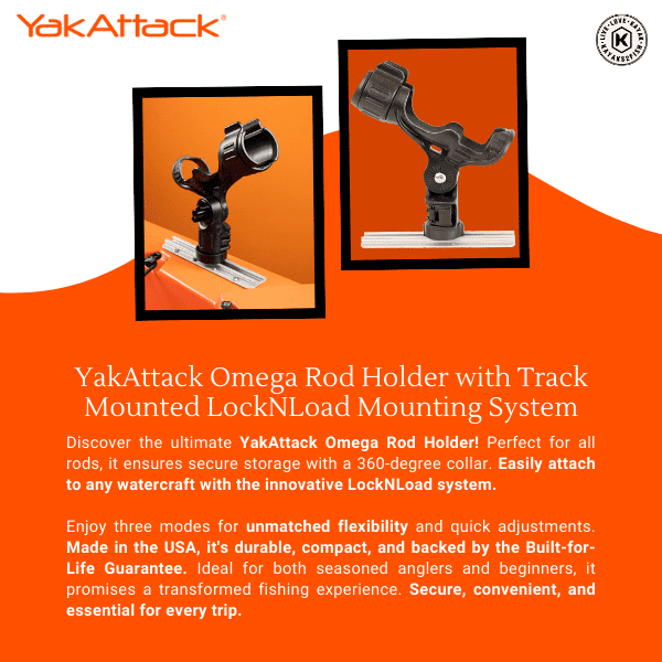 YakAttack Omega Rod Holder with Track Mounted LockNLoad Mounting System