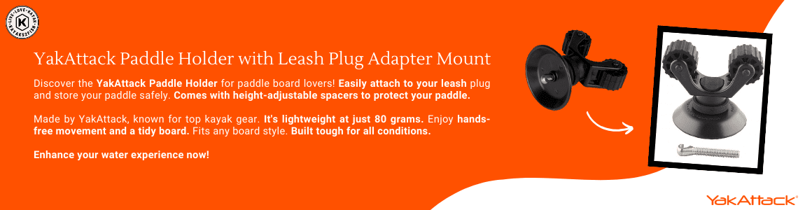 YakAttack Paddle Holder with Leash Plug Adapter Mount
