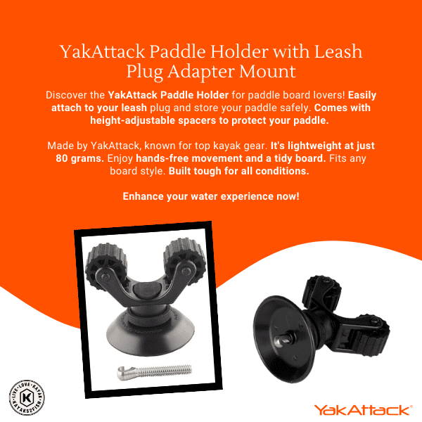 YakAttack Paddle Holder with Leash Plug Adapter Mount
