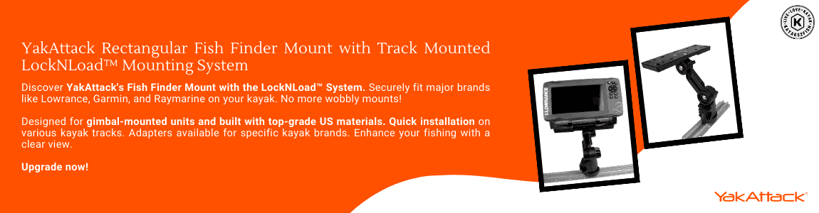 YakAttack Rectangular Fish Finder Mount with Track Mounted LockNLoad™ Mounting System