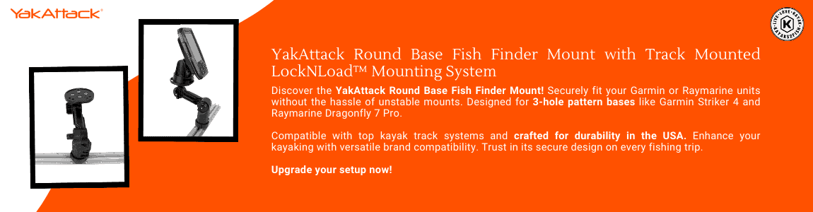 YakAttack Round Base Fish Finder Mount with Track Mounted LockNLoad™ Mounting System