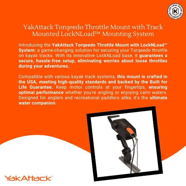 YakAttack Torqeedo Throttle Mount with Track Mounted LockNLoad™ Mounting System