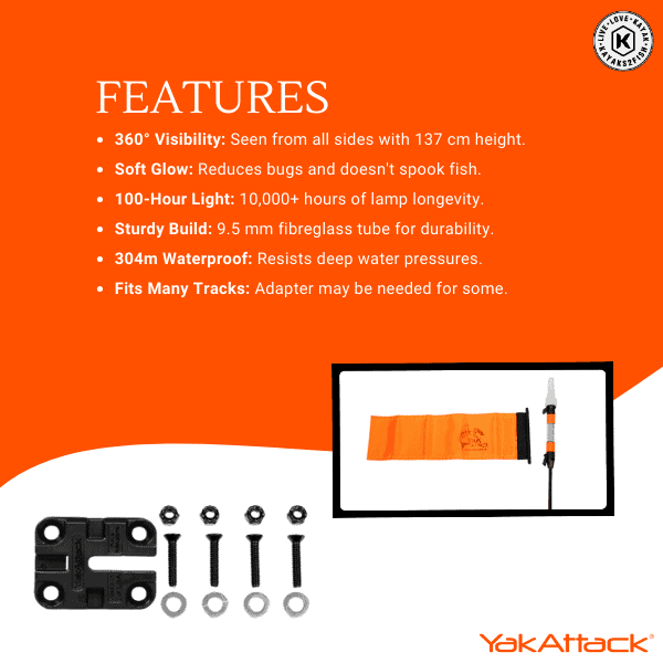 YakAttack VISIPole II GearTrac Ready Includes Flag and Mighty Mount