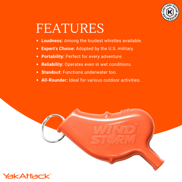 YakAttack Windstorm Whistle Orange