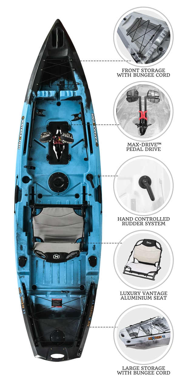 NextGen 11 Kayak  Pedal Powered Kayak - Kayaks2Fish