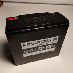 FPV-Power 12V 25Ah LiFePO4 with 10A Charger