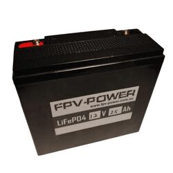FPV-Power LiFePO4 12V 25Ah + 10A Charger