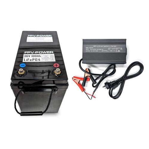 FPV-Power LiFePo4 36V 100AH with 20A Charger FPV-Power LiFePo4 36V 100AH with 20A Charger
