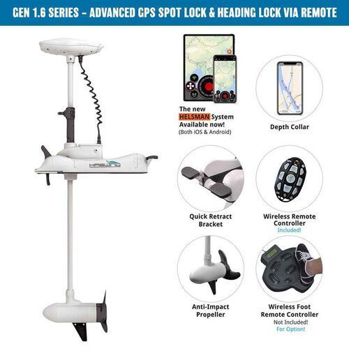 Haswing Cayman B 55lbs Trolling Motor 12V with GPS Gen 1.6 Series - White 48